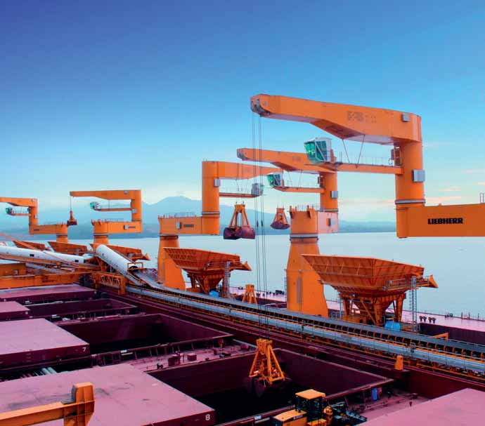 Five Liebherr double girder cranes operate on world’s largest transshipping facility